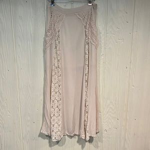 Altar’d State Cream Lace Maxi Skirt, Size S